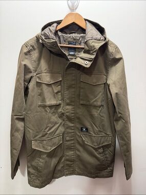DC Men's Hooded Field Jacket - Olive Green Size M 30x22 Brandnew
